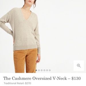 Everlane oversized cashmere v neck sweater